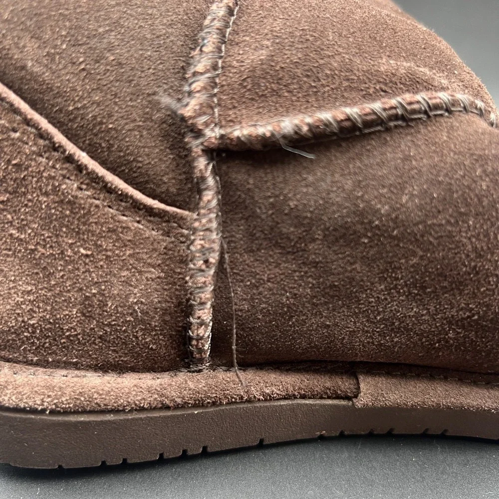 Bearpaw Womens 6 Us Brown Suede Mid Calf Round Toe Pull On Winter Snow Boot